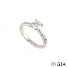 18k White Gold Round Brilliant Cut Diamond Ring 0.90ct G/VS2